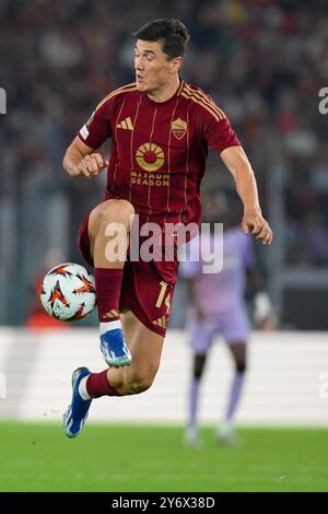 Roma, Italien. September 2024. Stadio Olimpico, Roma, Italien - Eldor Shomurodovduring UEFA Europa League Football Match, Roma vs Athletic Bilbao, 26. September 2024 (Foto: Roberto Ramaccia/SIPA USA) Credit: SIPA USA/Alamy Live News Stockfoto