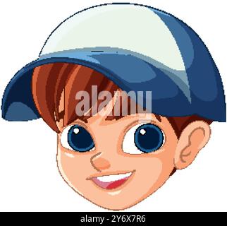 Glücklicher Junge mit blauer Mütze Stock Vektor
