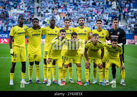 Barcelona, Spanien. September 2024. Villarreal CF tritt während eines La Liga EA Sports Matches zwischen RCD Espanyol und Villarreal CF im Stage Front Stadium auf. RCD Espanyol 1:2 Villarreal CF (Foto: Felipe Mondino/SOPA Images/SIPA USA) Credit: SIPA USA/Alamy Live News Stockfoto