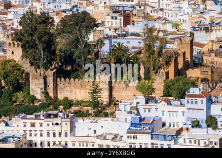 Zitadelle (Kasbah), erbaut von Muley Ismail im späten 17. Jahrhundert, Chefchaouen, -Chauen-, Marokko, Nordafrika, afrikanischer Kontinent. Stockfoto