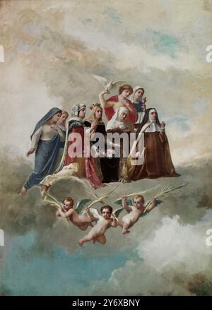 Francisco Jover y Casanova / Spanische Heilige. Ca. 1882. Öl auf Leinwand. Museum: Museo del Prado, Madrid, España. Stockfoto