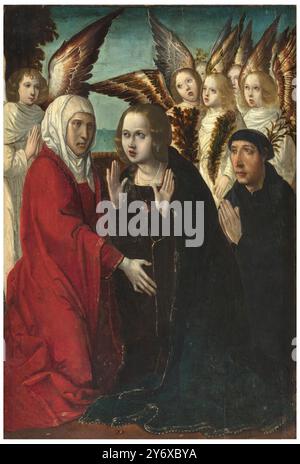 Juan de Tejerina schreibt die Besuche der Jungfrau zu St. Elisabeth zu. Ca. 1525. Öl auf der Verkleidung. Museum: Museo del Prado, Madrid, España. AUTOR: JUAN DE TEJERINA. Stockfoto