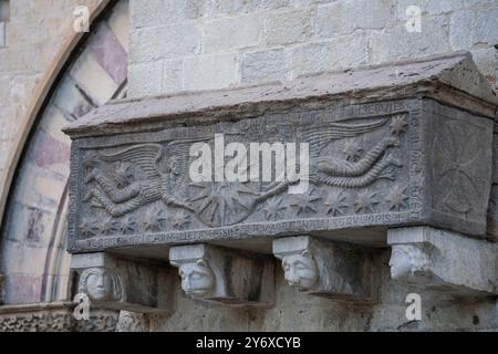 Sant Feliu de Girona, Sarkophag der Sitjar-Familie, Girona, Katalonien, Spanien. Stockfoto