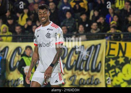 Montevideo, Uruguay. September 2024. Bruno Henrique von Flamengo reagiert im Viertelfinale des Fußballspiels zwischen dem Uruguay-Spieler Peñarol und dem Brasilianer Flamengo der Copa CONMEBOL Libertadores 2024 in Campeon del Siglo am 26. September 2024 in Montevideo. Foto: Pool Pelaez Burga/DiaEsportivo/Alamy Live News Credit: DiaEsportivo/Alamy Live News Stockfoto