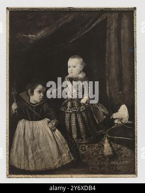 Anonym (Fotograf) (Autor des Originalwerks: Velázquez, Diego Rodríguez de Silva y); Boston Museum of Fine Arts (Verlag) / Don Baltasar Carlos and an Attendant. 1900 - 1930. Gelatine/Kollodion auf Fotopapier. Museum: Museo del Prado, Madrid, España. Stockfoto