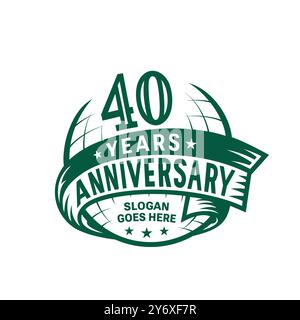 Designvorlage zum 40-jährigen Jubiläum. 40. Logo. Vektor und Illustration. Stock Vektor