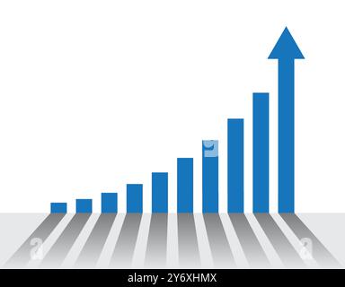 Diagramm zum Geschäftserfolg – Vektorillustration, die Wachstum, Fortschritt und Leistung in minimalistischem Stil zeigt Stock Vektor