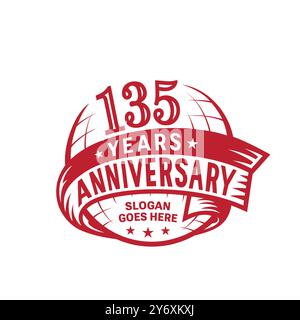 Designvorlage zum 135-jährigen Jubiläum. 135. Logo. Vektor und Illustration. Stock Vektor