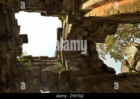 Ruinen des Preah Khan Tempels in Siem Reap, Kambodscha. Der Tempel wurde 1191 von dem großen König Jayavarman VII. An seinen Vater gebaut. Stockfoto