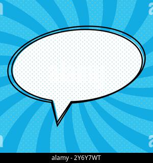 Vorlage im Pop-Art-Stil mit Sprechblase. Leere Sprechblase mit Platz für Text. Vektorabbildung Stock Vektor