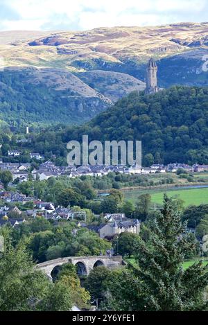 Rund um Schottland - National Wallace Monument, von Sterling Castle aus gesehen Stockfoto