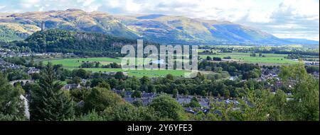 Rund um Schottland - Panoramablick auf das National Wallace Monument Stockfoto