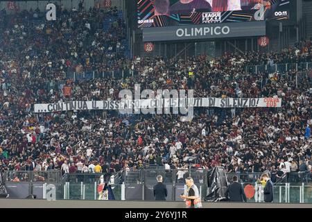 26. September 2024, Stadio Olimpico, Roma, Italien; UEFA Europa League Football; Roma versus Athletic Club Bilbao; Roma’s Supporters Stockfoto