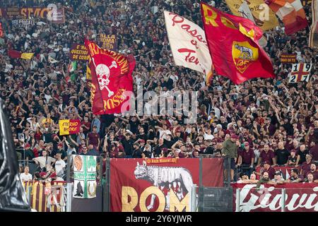 26. September 2024, Stadio Olimpico, Roma, Italien; UEFA Europa League Football; Roma versus Athletic Club Bilbao; Roma’s Supporters Stockfoto