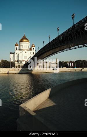 Architektonische Pracht der moskauer Kathedrale christi Stockfoto