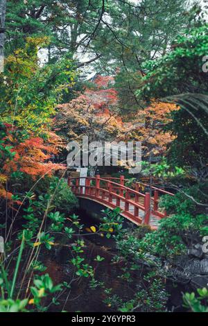 Details zum Koyasan Tempel im Herbst Stockfoto