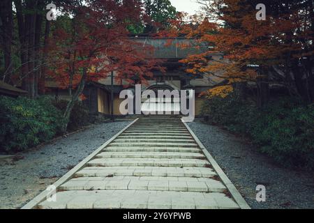 Details zu den Straßen von Koyasan im Herbst Stockfoto