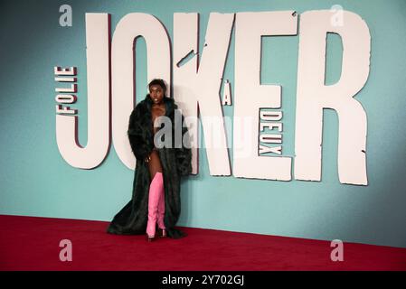 London, Großbritannien. September 2024. Bree Runway nimmt an der britischen Premiere von „Joker Folie à Deux“ auf dem Cineworld Leicester Square Teil. (Foto: Loredana Sangiuliano/SOPA Images/SIPA USA) Credit: SIPA USA/Alamy Live News Stockfoto