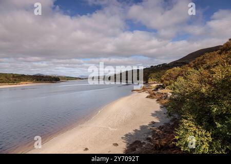 Blick auf den Fluss Gweebarra, County Donegal, Irland Stockfoto