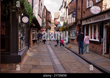 Die enge Shambles Street im Zentrum von York Stockfoto