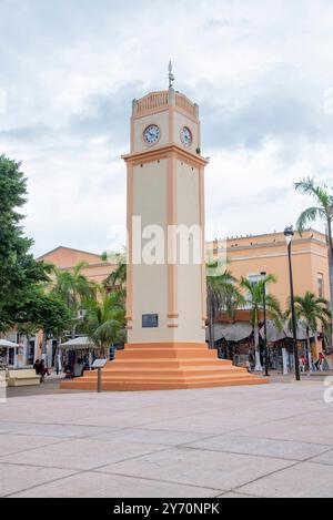 Clocktower in San Miguel de Cozumel in Quintana Roo, Yucatan Mexiko. Stockfoto