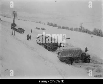 Wrotham Hill Snow Skids. 1. Januar 1947 Stockfoto