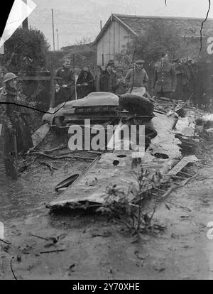 Gelbnasiges Messerschmitt-Flugzeug, abgestürzt in Kent, England. Im Oktober 1940 Schlacht von Großbritannien Stockfoto