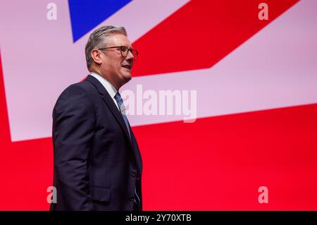 Sir Keir Starmer, Premierminister und Labour Leader, hält seine Rede auf der Labour Party-Konferenz in Liverpool. Stockfoto