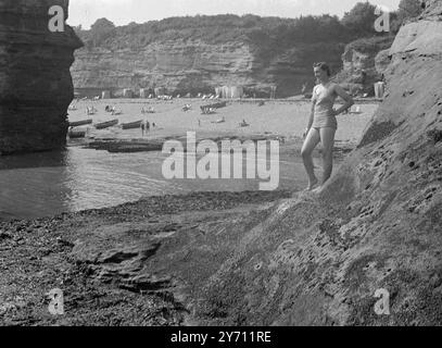 Küste - Devon Küste 1945 Stockfoto