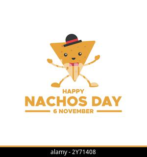 Happy Nachos Day, 6. November Nachos Day, Vorlage für soziale Medien, Post, Banner Design, Nachos Day Konzept Design. Stock Vektor