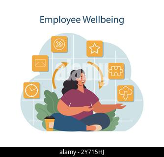 Kompetenz für Personalmanager. Fachkraft für Personalmanagement. Die Betreuung und Unterstützung von HR-Managern bei der Aufrechterhaltung des Wohlbefindens der Mitarbeiter. Illustration des flachen Vektors Stock Vektor