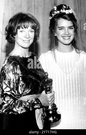 **DATEIFOTO** Maggie Smith ist verstorben. Maggie Smith und Brooke Shields bei den 51. Academy Awards am 9. April 1979 Credit: Ralph Dominguez/MediaPunch/Alamy Live News Stockfoto