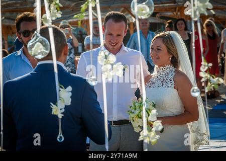 Hochzeit am Strand in Bulgarien Stockfoto