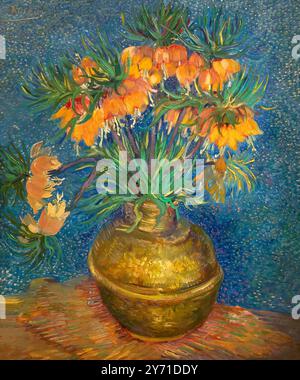 Crown Imperial Fritillaries in einer Kupfervase, Vincent van Gogh, 1886, Stockfoto