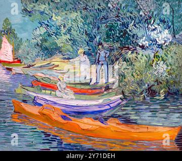 Ufer der Oise, Auvers-sur-Oise, Vincent van Gogh, 1890, Stockfoto