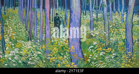 Unterholz mit zwei Figuren, Unterholz mit zwei Personen, Sous-bois avec Deux Personnages, Vincent van Gogh, 1890, Stockfoto