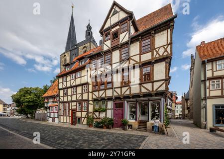 Mittelalterliches Stadtzentrum von Quedlinburg Stockfoto