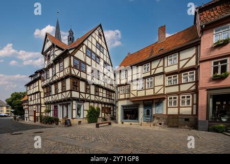 Mittelalterliches Stadtzentrum von Quedlinburg Stockfoto