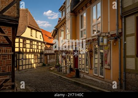 Mittelalterliches Stadtzentrum von Quedlinburg Stockfoto