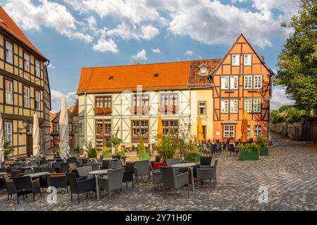 Mittelalterliches Stadtzentrum von Quedlinburg Stockfoto