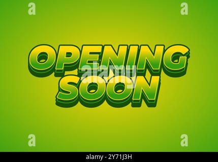 Eröffnung in Kürze. Texteffektkonstruktion im 3D-Stil mit guten Farben Stock Vektor Eröffnung in Kürze. Texteffektkonstruktion im 3D-Stil mit guten Farben Stock Vektor