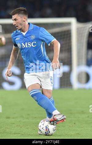 Neapel, Italien. September 2024. Billy Gilmour vom SSC Napoli im Spiel der Coppa Italia Freccia Rossa zwischen SSC Napoli und Palermo FC. Neapel gewinnt mit 5:0. (Foto von Agostino Gemito/Pacific Press) Credit: Pacific Press Media Production Corp./Alamy Live News Stockfoto