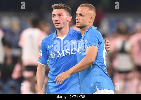 Neapel, Italien. September 2024. Billy Gilmour und Stanislav Lobotka vom SSC Neapel am 26. September 2024 im Stadio Diego Armando Maradona Naples Italien. Franco Romano/Alamy Live News Stockfoto