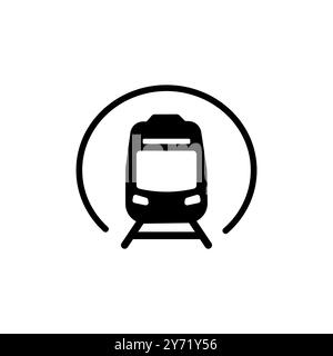 U-Bahn-Symbol im flachen Stil. Vektor-Illustration der Zug-U-Bahn auf weißem isoliertem Hintergrund. Geschäftskonzept Schienengüterverkehr. Stock Vektor