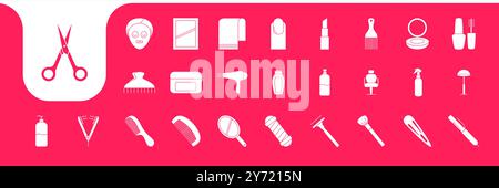 Salon Icon Set Kollektion Design Vektor Stock Vektor