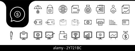 Money Saving Symbol Set Collection Design Vektor Stock Vektor