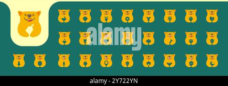 Orange Katze süßes Maskottchen Icon Vektor Designs Stock Vektor