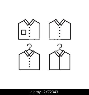 Ordentliche Männer Kleidung Linie Set Icon Design Vektor Stock Vektor