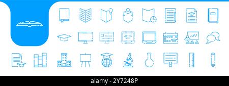 Symbole für Ausbildungslinien legen den Designvektor fest Stock Vektor