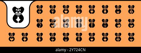 Hund Haustier nette Icons Set Sammlung Design Vektor Stock Vektor